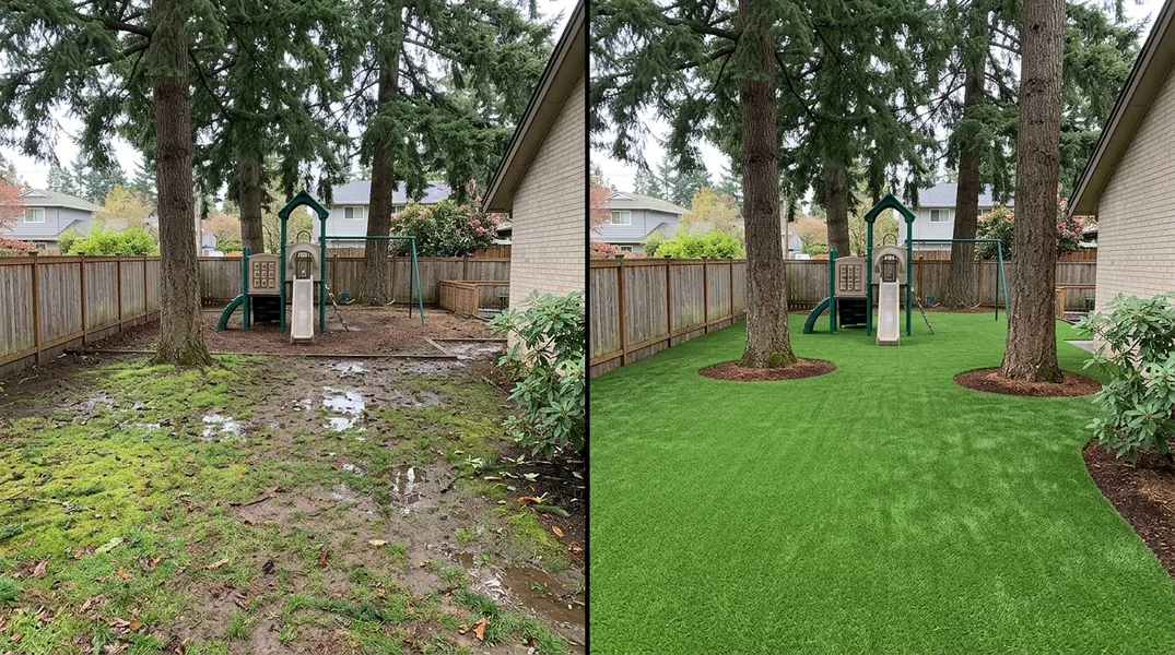 Result artificial grass installation in Portland - Portland Artificial Grass Installation
